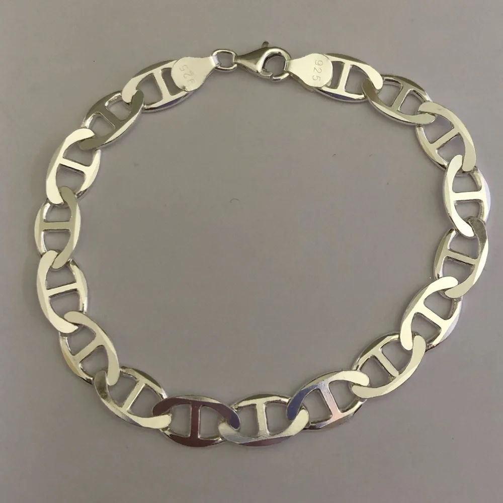 925 Silver 8.25” 7mm bracelet marine chain
